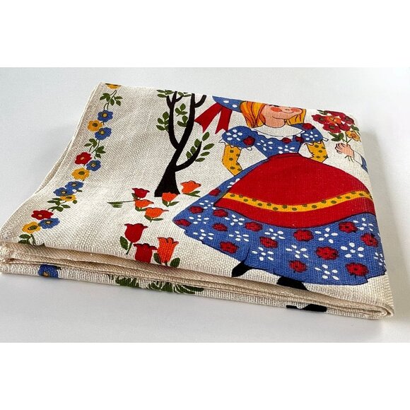 Vintage 1980 calendar tea towel, birth year dishcloth, "Happiness is..." - Picture 9 of 9